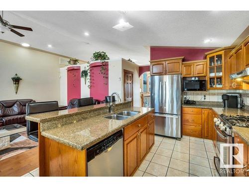 16105 73A Street, Edmonton, AB - Indoor Photo Showing Kitchen With Double Sink