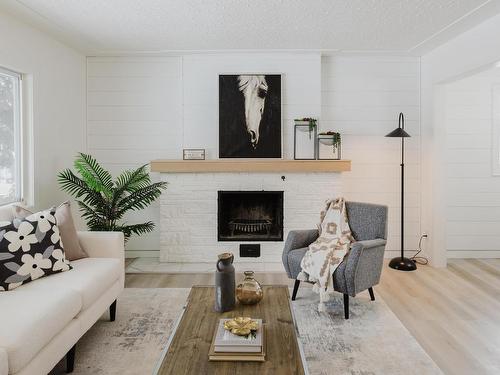 10403 65 Avenue, Edmonton, AB - Indoor Photo Showing Living Room With Fireplace