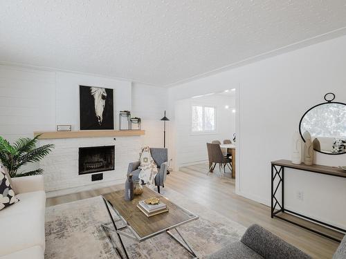 10403 65 Avenue, Edmonton, AB - Indoor Photo Showing Living Room With Fireplace