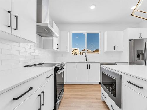 1220 14 Avenue Nw, Edmonton, AB - Indoor Photo Showing Kitchen With Stainless Steel Kitchen With Upgraded Kitchen