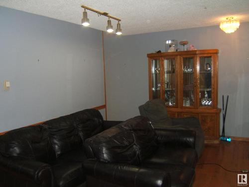 4221 50 Street, Vegreville, AB - Indoor Photo Showing Living Room With Fireplace