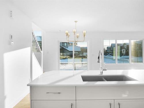 17261 9B Avenue, Edmonton, AB - Indoor Photo Showing Kitchen With Double Sink