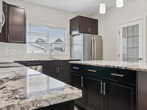 2439 18 Avenue, Edmonton, AB - Indoor Photo Showing Kitchen With Stainless Steel Kitchen With Upgraded Kitchen