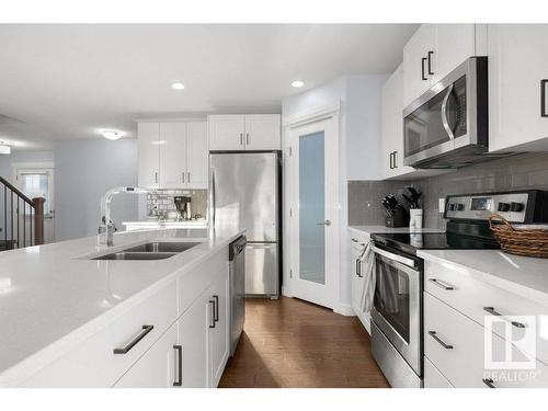 3707 48 Avenue, Beaumont, AB - Indoor Photo Showing Kitchen With Double Sink With Upgraded Kitchen