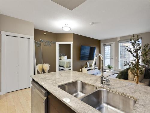 905 10226 104 Street, Edmonton, AB - Indoor Photo Showing Kitchen With Double Sink