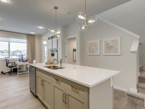 728 Southfork Drive, Leduc, AB - Indoor Photo Showing Kitchen With Double Sink