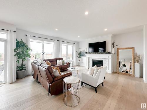 39 Jacobs Close, St. Albert, AB - Indoor Photo Showing Living Room With Fireplace