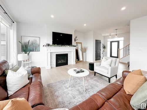 39 Jacobs Close, St. Albert, AB - Indoor Photo Showing Living Room With Fireplace