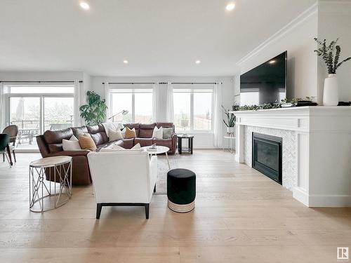 39 Jacobs Close, St. Albert, AB - Indoor Photo Showing Living Room With Fireplace