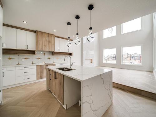 17 Baker Street, Ardrossan, AB - Indoor Photo Showing Kitchen With Double Sink