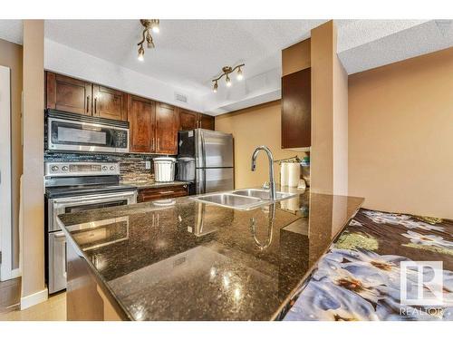 203 534 Watt Boulevard, Edmonton, AB - Indoor Photo Showing Kitchen With Stainless Steel Kitchen With Double Sink With Upgraded Kitchen