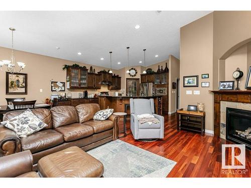 81 Walters Place, Leduc, AB - Indoor Photo Showing Living Room With Fireplace