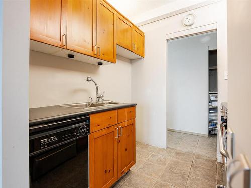 1712 9918 101 Street, Edmonton, AB - Indoor Photo Showing Kitchen With Double Sink