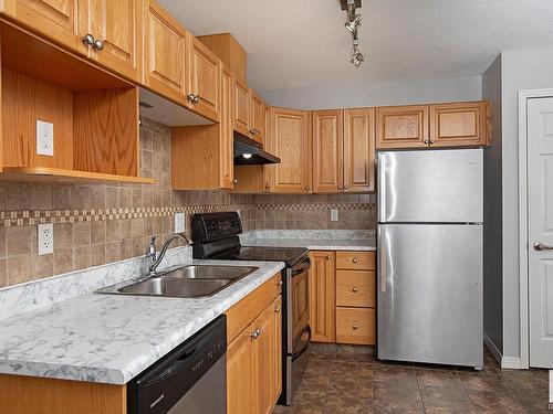 424 5005 165 Avenue, Edmonton, AB - Indoor Photo Showing Kitchen With Double Sink