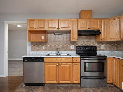 424 5005 165 Avenue, Edmonton, AB - Indoor Photo Showing Kitchen With Double Sink