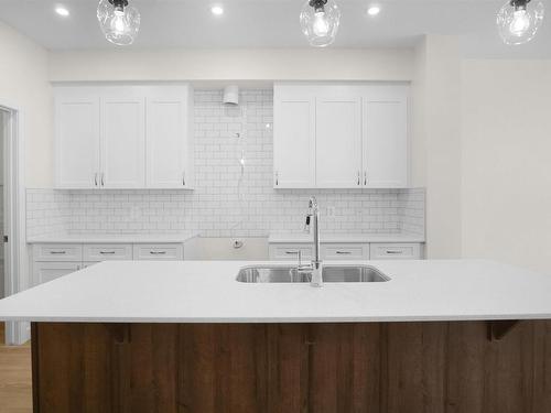 67 Nettle Crescent, St. Albert, AB - Indoor Photo Showing Kitchen With Double Sink With Upgraded Kitchen