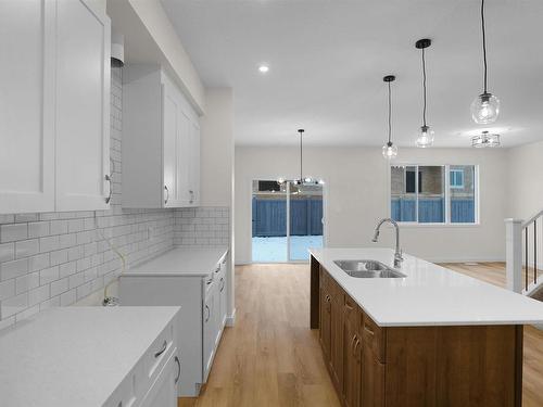 67 Nettle Crescent, St. Albert, AB - Indoor Photo Showing Kitchen With Double Sink With Upgraded Kitchen