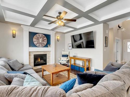 30 Santa Fe Court, Fort Saskatchewan, AB - Indoor Photo Showing Living Room With Fireplace