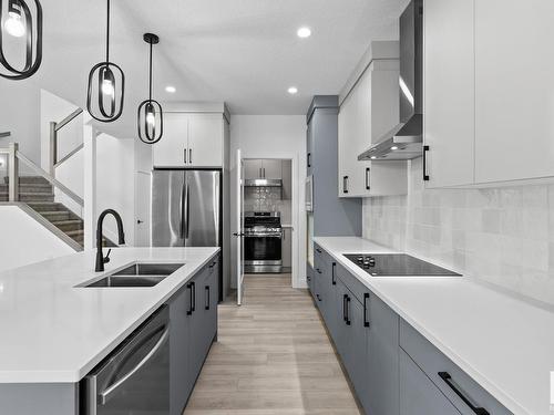 8508 181 Avenue, Edmonton, AB - Indoor Photo Showing Kitchen With Double Sink With Upgraded Kitchen