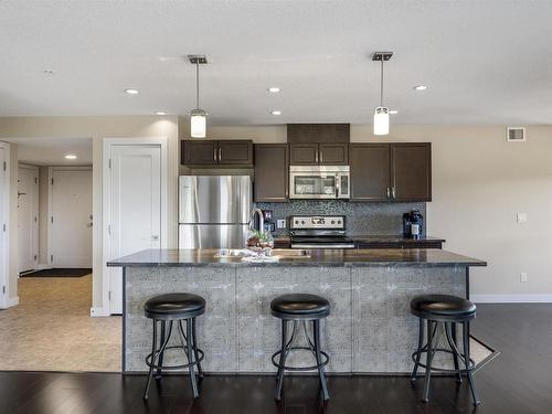 302 5025 Edgemont Boulevard Nw, Edmonton, AB - Indoor Photo Showing Kitchen With Upgraded Kitchen