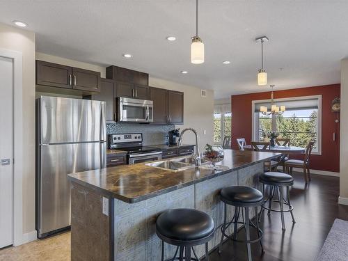 302 5025 Edgemont Boulevard Nw, Edmonton, AB - Indoor Photo Showing Kitchen With Double Sink With Upgraded Kitchen