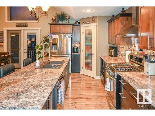 61021 Rge Rd 451, Rural Bonnyville M.D., AB - Indoor Photo Showing Kitchen With Stainless Steel Kitchen With Double Sink With Upgraded Kitchen