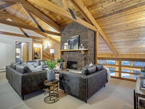 18420 8A Avenue, Edmonton, AB - Indoor Photo Showing Living Room With Fireplace