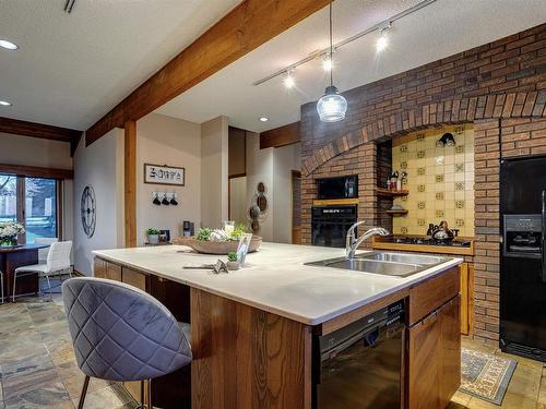 18420 8A Avenue, Edmonton, AB - Indoor Photo Showing Kitchen With Double Sink