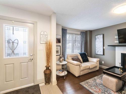 10138 143 Street, Edmonton, AB - Indoor Photo Showing Living Room With Fireplace