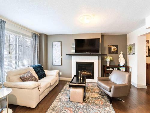 10138 143 Street, Edmonton, AB - Indoor Photo Showing Living Room With Fireplace