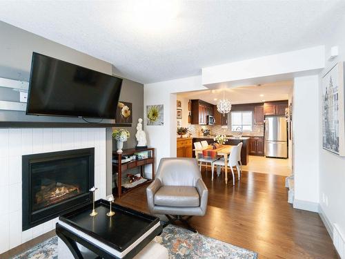 10138 143 Street, Edmonton, AB - Indoor Photo Showing Living Room With Fireplace