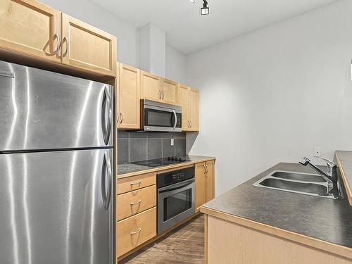 442 4827 104A Street, Edmonton, AB - Indoor Photo Showing Kitchen With Stainless Steel Kitchen With Double Sink