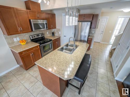 21720 99A Avenue, Edmonton, AB - Indoor Photo Showing Kitchen With Double Sink With Upgraded Kitchen