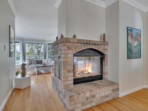 245008 Twp Rd 474, Rural Wetaskiwin County, AB - Indoor Photo Showing Living Room With Fireplace