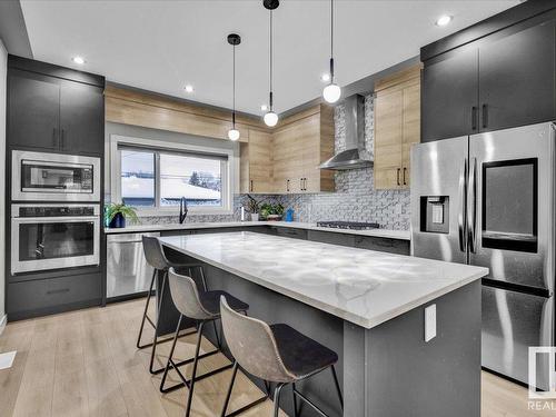 9623 154 Street Nw, Edmonton, AB - Indoor Photo Showing Kitchen With Upgraded Kitchen