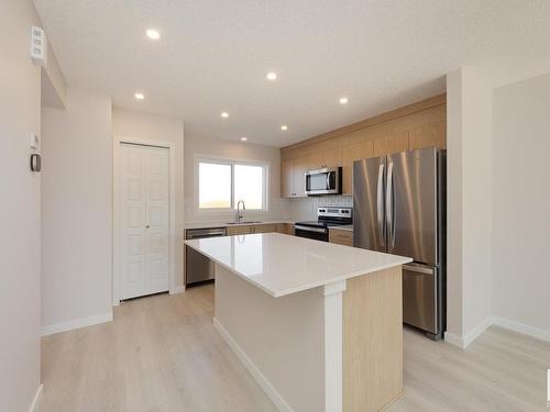 2454 Trumpeter Way, Edmonton, AB - Indoor Photo Showing Kitchen With Stainless Steel Kitchen With Upgraded Kitchen