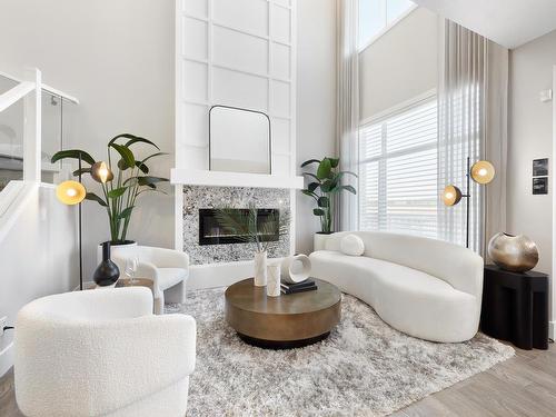 9312 226 Street, Edmonton, AB - Indoor Photo Showing Living Room With Fireplace