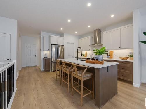 161 Stonehouse Way, Leduc, AB - Indoor Photo Showing Kitchen With Stainless Steel Kitchen With Upgraded Kitchen