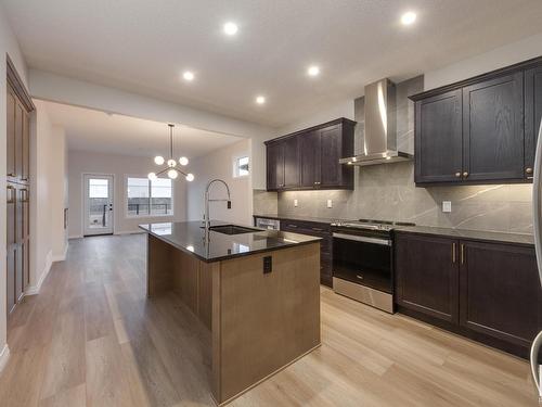 175 Stonehouse Way, Leduc, AB - Indoor Photo Showing Kitchen With Upgraded Kitchen