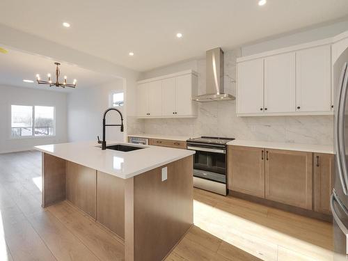 179 Stonehouse Way, Leduc, AB - Indoor Photo Showing Kitchen With Stainless Steel Kitchen With Upgraded Kitchen