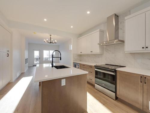 179 Stonehouse Way, Leduc, AB - Indoor Photo Showing Kitchen With Stainless Steel Kitchen With Upgraded Kitchen