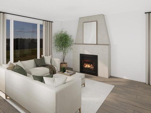 7 Sydwyck Circle, Spruce Grove, AB - Indoor Photo Showing Living Room With Fireplace