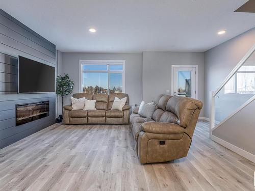 130 804 Welsh Drive, Edmonton, AB - Indoor Photo Showing Living Room With Fireplace