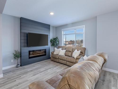 130 804 Welsh Drive, Edmonton, AB - Indoor Photo Showing Living Room With Fireplace