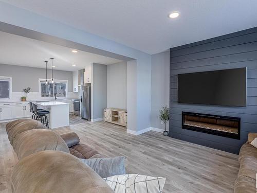 130 804 Welsh Drive, Edmonton, AB - Indoor Photo Showing Living Room With Fireplace