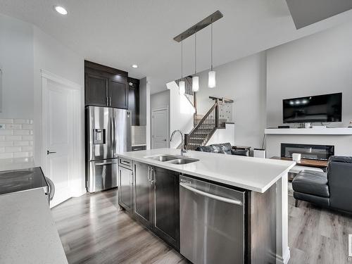 9325 Cooper Bend, Edmonton, AB - Indoor Photo Showing Kitchen With Double Sink With Upgraded Kitchen