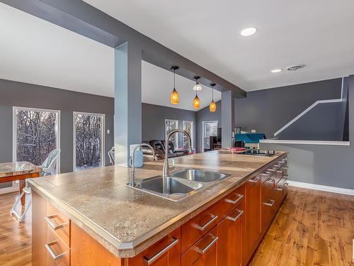 3 Zahar Drive, Rural Sturgeon County, AB - Indoor Photo Showing Kitchen With Double Sink