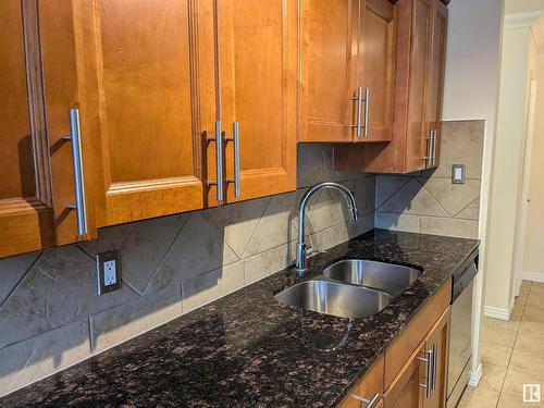 203 10720 84 Avenue, Edmonton, AB - Indoor Photo Showing Kitchen With Double Sink