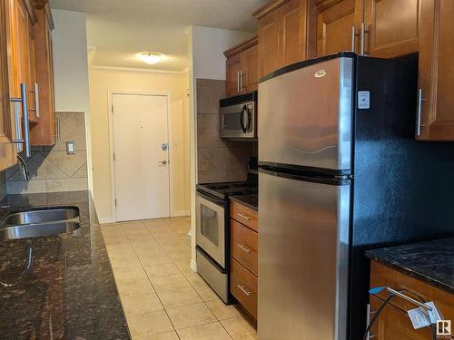 203 10720 84 Avenue, Edmonton, AB - Indoor Photo Showing Kitchen With Stainless Steel Kitchen With Double Sink