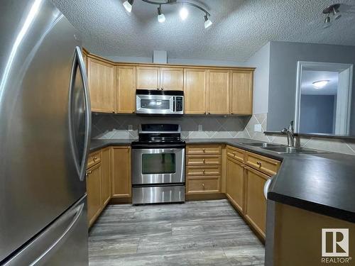 213 15211 139 Street, Edmonton, AB - Indoor Photo Showing Kitchen With Double Sink